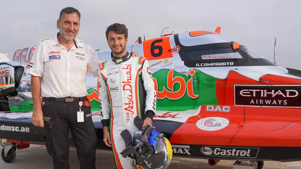 3. Team Abu Dhabi manager Guido Cappellini with Alberto Comparato