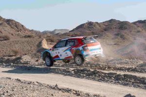 Two-time winner Abdullah Al-Rawahi on a charge at the Oman International Rally.