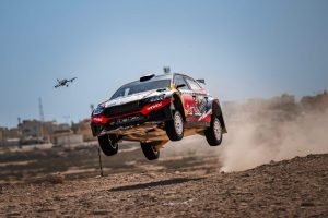 Nasser Saleh Al-Attiyah flies to the quickest time on the Qualifying Stage at Al-Khor on Thursday.