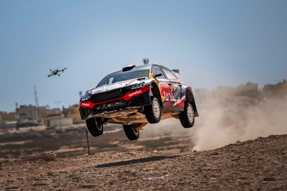 Nasser Saleh Al-Attiyah flies to the quickest time on the Qualifying Stage at Al-Khor on Thursday.